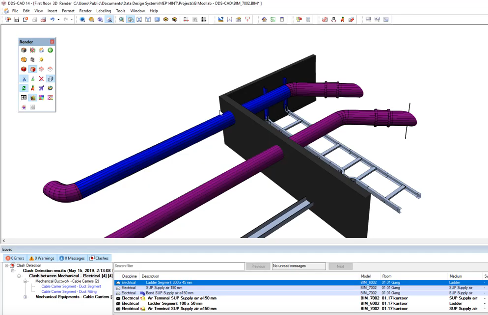 DDS-CAD comes with Clash Detection and Prevention